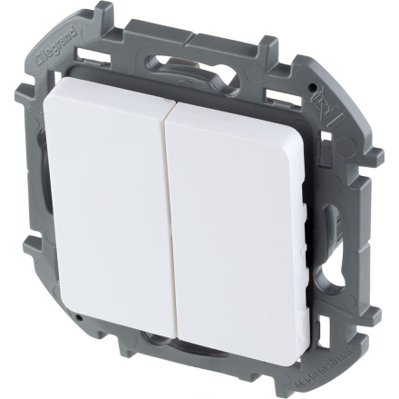 Выключатель двухклавишный Legrand Inspiria 673620