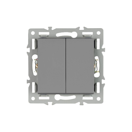 Механизм выключателя двухклавишный непроходной Arlight SWT-MK02-PL-GR (250V, 16A) 043726