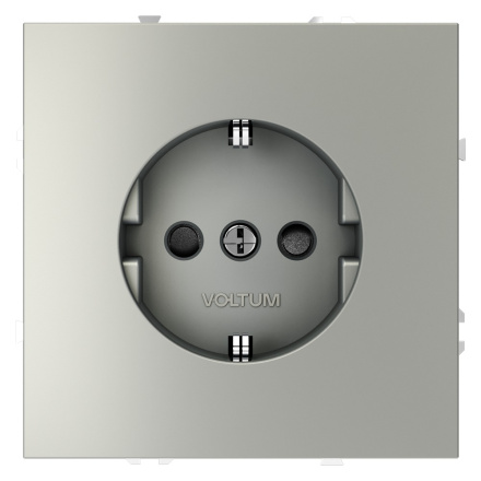 Розетка со шторками Voltum S70 VLS040205 (сталь)