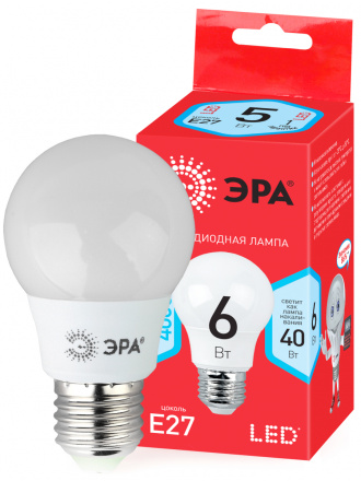 Лампа светодиодная Эра E27 6W 4000K LED A55-6W-840-E27 R Б0050688