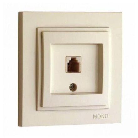 Розетка телефонная Rj45 Cat3 Mono Electric Despina крем 102-170005-124