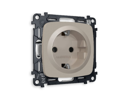 Комплект механизма розетки с/з на винтовых зажимах Ambrella Volt Omega MO366010