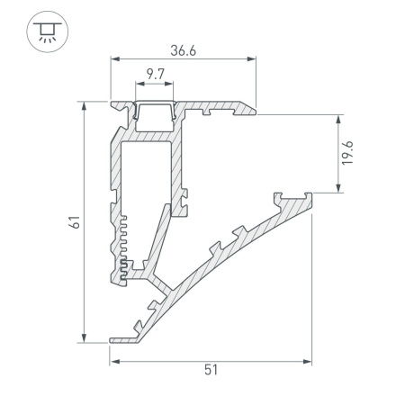 Профиль Arlight SHELF-600-2000 ANOD (Алюминий) 060498