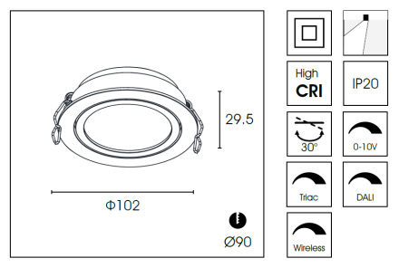 Встраиваемый светильник Delight Collection DA8304DR