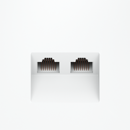 Розетка компьютерная двойная Voltum S70 VLS060202 (белый матовый)