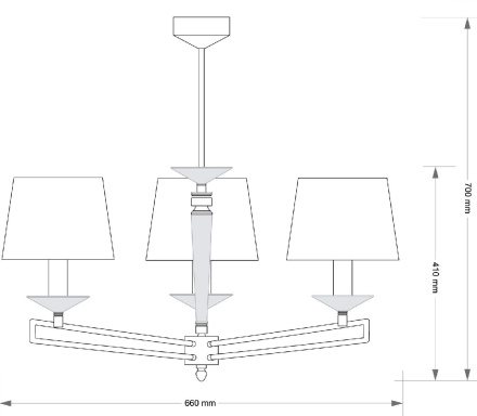 Люстра на штанге Kutek Zola ZOL-ZW-3(BN/A)