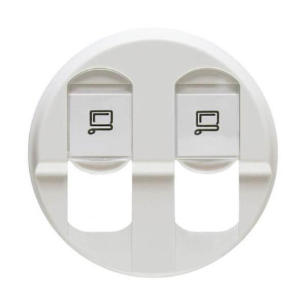 Лицевая панель Legrand Celiane розетки компьютерной 2хRJ45 белая 068252