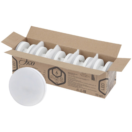 Лампа светодиодная ЭРА GX53 6W 4000K матовая ECO LED GX-6W-840-GX53 Б0036546