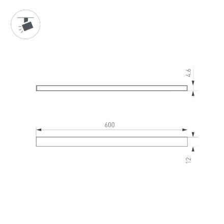 Трековый магнитный светильник Arlight MAG-MICROCOSM-STRIP-L600-10W Warm3000 (BK, 100 deg, 24V) 043267