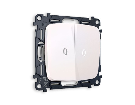 Комплект механизма 2-кл проходного выключателя с подсветкой Ambrella Volt Omega MO204035