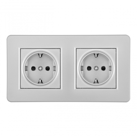 Розетка Arte Milano SET16-2-40-1x2 silver