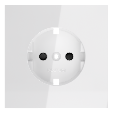 Накладка для розетки с заземлением и защитными шторками Voltum S70 (белый глянцевый) VLS000701
