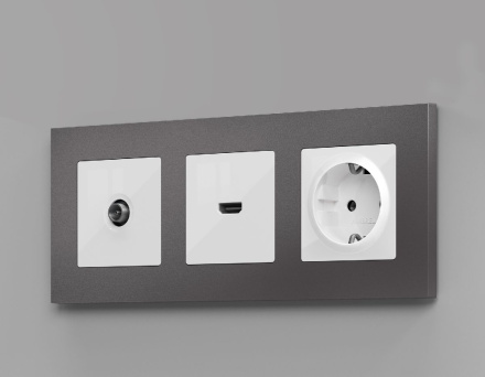 Комплект механизма розетки HDMI 2.0 40V/500mA 2.0GHz 5-18Gbit/s Ambrella Volt Alfa MA114010