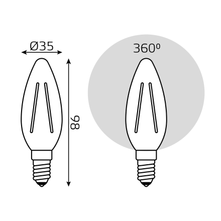 Лампа светодиодная Gauss Filament E14 7W 4100K 103901207T