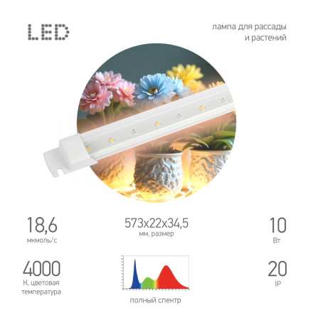 Светильник для растений Эра FITO-10W-Т5-PFR-Slim-GR  Б0066968