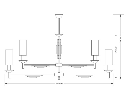 Люстра на штанге Kutek Fellino FEL-ZWL-4(P/A)DL