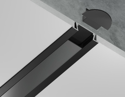 Алюминиевый встраиваемый профиль Ambrella Light Alum Profile GP1001BK/BK