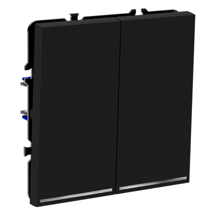 Проходной переключатель двухклавишный с подсветкой Voltum S70 VLS020407 (графит)