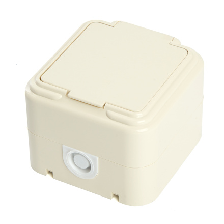 Розетка 1-местная с/з с крышкой Stekker Брест 49058