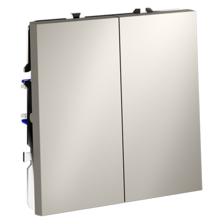 Проходной переключатель двухклавишный Voltum S70 VLS020303 (кашемир)