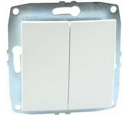 Выключатель двухклавишный Mono Electric Despina-Larissa 10А 250В белый 500-001925-102