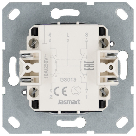 Выключатель одноклавишный для штор 10A 250V с накладкой, цвет Тауп Jasmart G3018T