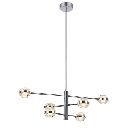 Люстра на штанге Delight Collection MD22030002 MX22030002-6A chrome/clear