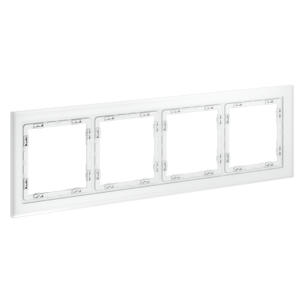Рамка на 4 поста Voltum S70 VLS110402 (белый,матовый,стекло)