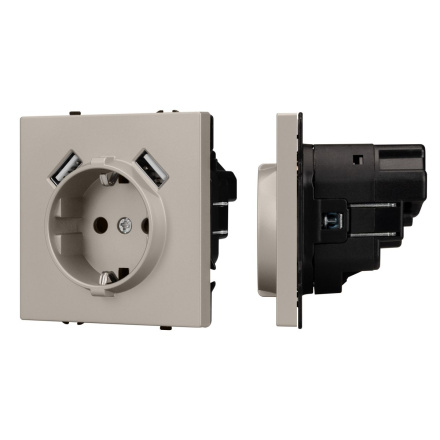 Механизм розетки Arlight с USB зарядкой SCT-NOBE-MUAA-SFPL-CA (230V, 16A) 059442