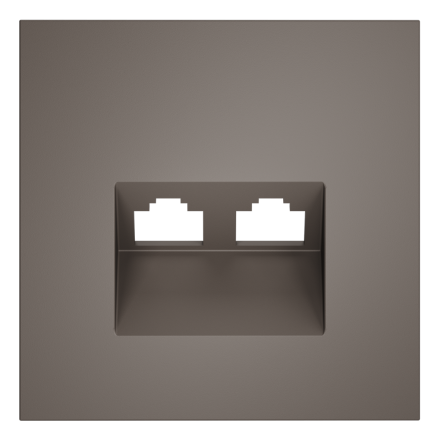 Накладка для розетки компьютерной двойной RJ45+RJ45 кат.6 Voltum S70 (капучино) VLS001414