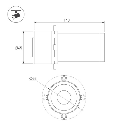 Насадка кадрирующая Arlight LGD-ARTIFACT-CROP-ZOOM-R65 (BK, 18-35 deg.) (Металл) 057115