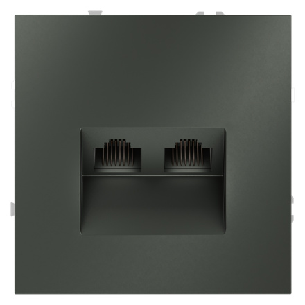 Розетка компьютерная двойная Voltum S70 VLS060206 (титан)