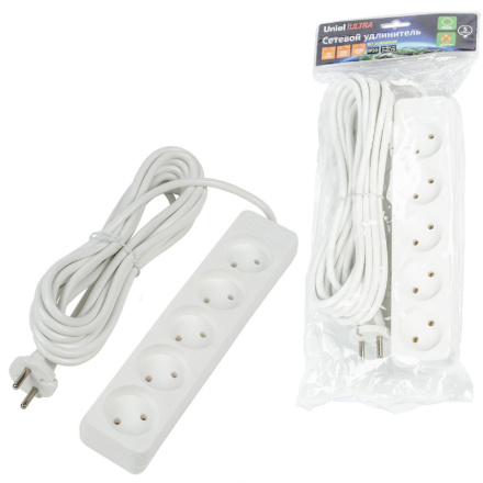 Удлинитель бытовой Uniel Ultra S-CU5-5 WHITE UL-00009991
