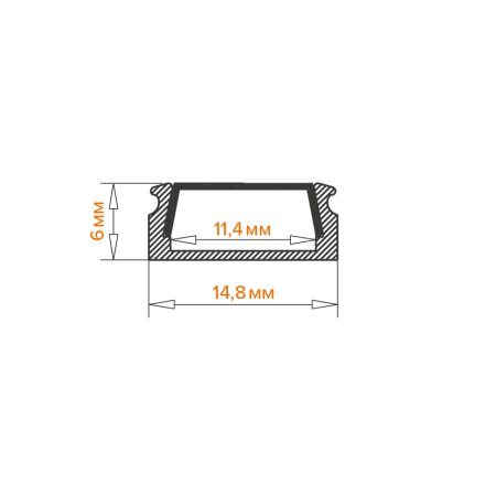 Профиль накладной Wolta WAP-S-16/6/2000-BW