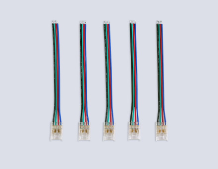 Соединитель гибкий односторонний COB RGB 12/24V для лент 10mm (4 конт.) (5шт. в комплекте) GS7411