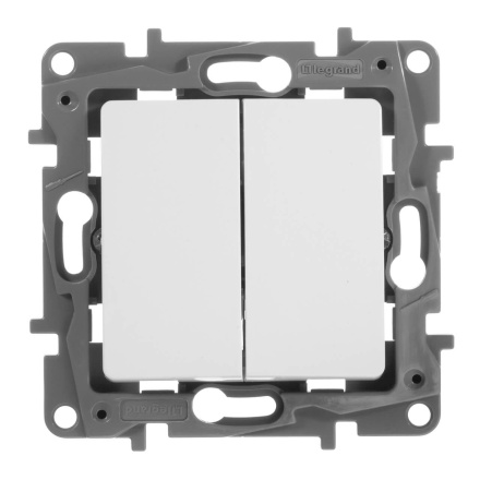 Переключатель двухклавишный Legrand Etika 10A 250V антрацит 672612