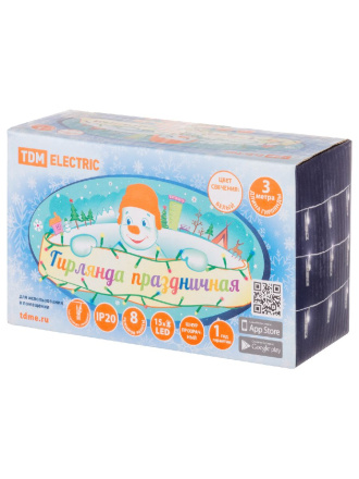 Светодиодная гирлянда TDM Electric Прищепки 250V белая 8 режимов SQ0361-0093