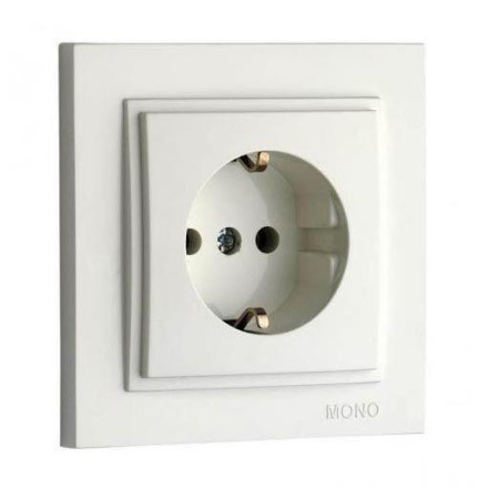 Розетка с заземлением Mono Electric Despina 16А 250В белый 102-190021-117