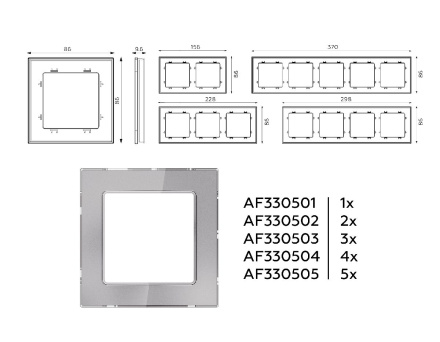 Рамка пятиместная Ambrella Volt Platos AF330505