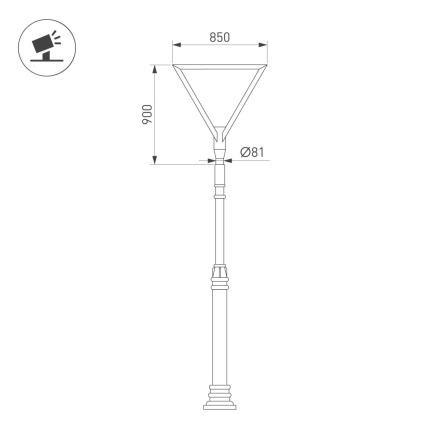 Уличный консольный светильник Arlight OXOR-TRILEIS-900x850х80-75W Day4000 052475