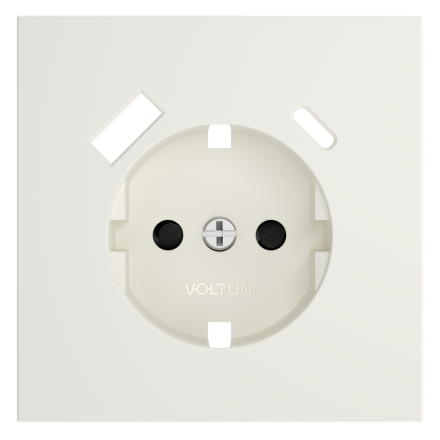 Накладка для розетки с заземлением и защитными шторками, с USB A+C Voltum S70 (хлопок) VLS001013