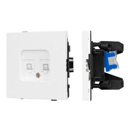 Механизм компьютерной розетки двойной Arlight SCT-TENDO-MPC2-PL-WH (RJ-45, CAT6) 054100