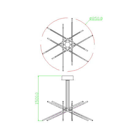 Подвесная люстра Delight Collection Tubular MD18001070-12AGOL
