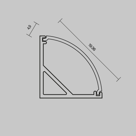 Рассеиватель для профиля 1616 Дуга Maytoni Led Strip ALM-1616R-B-DF-2M 642027