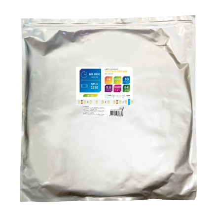 Светодиодная лента Apeyron 24В 8,6Вт/м smd2835 84д/м IP20 1000Лм/м 30м 3000К 00-372