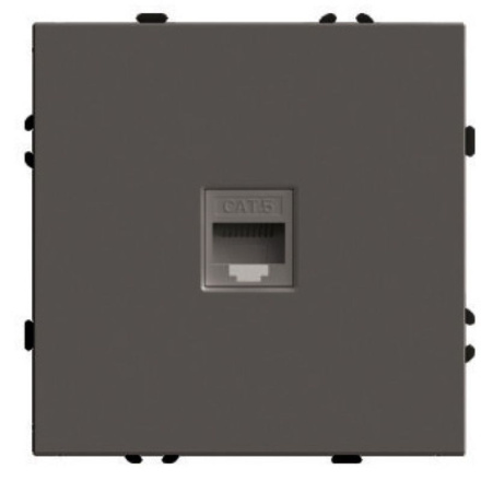 Розетка компьютерная 1-местная RJ-45 (механизм) Stekker Эмили RST00-5117-09 антрацит soft touch 49925