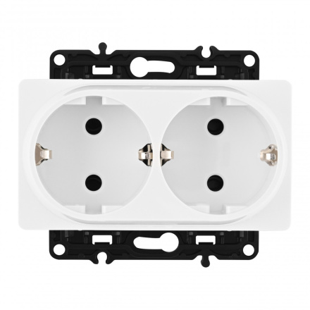 Розетка двойная с заземлением Arte Milano 217.40-2.white