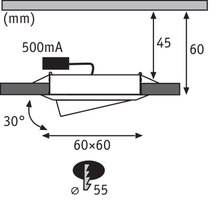 Встраиваемый светодиодный светильник Paulmann Drilled 92918