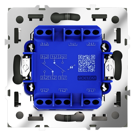 Проходной переключатель двухклавишный с подсветкой Voltum S70 VLS020408 (черный матовый)