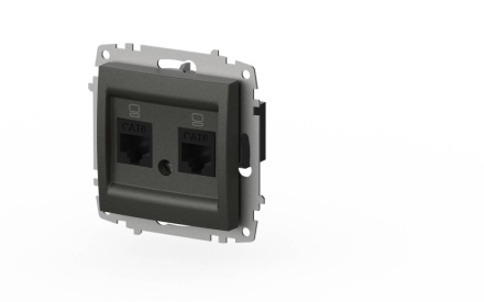 Розетка компьютерная двухместная ( Cat 6) ELBI Zena Vega 609-011100-248